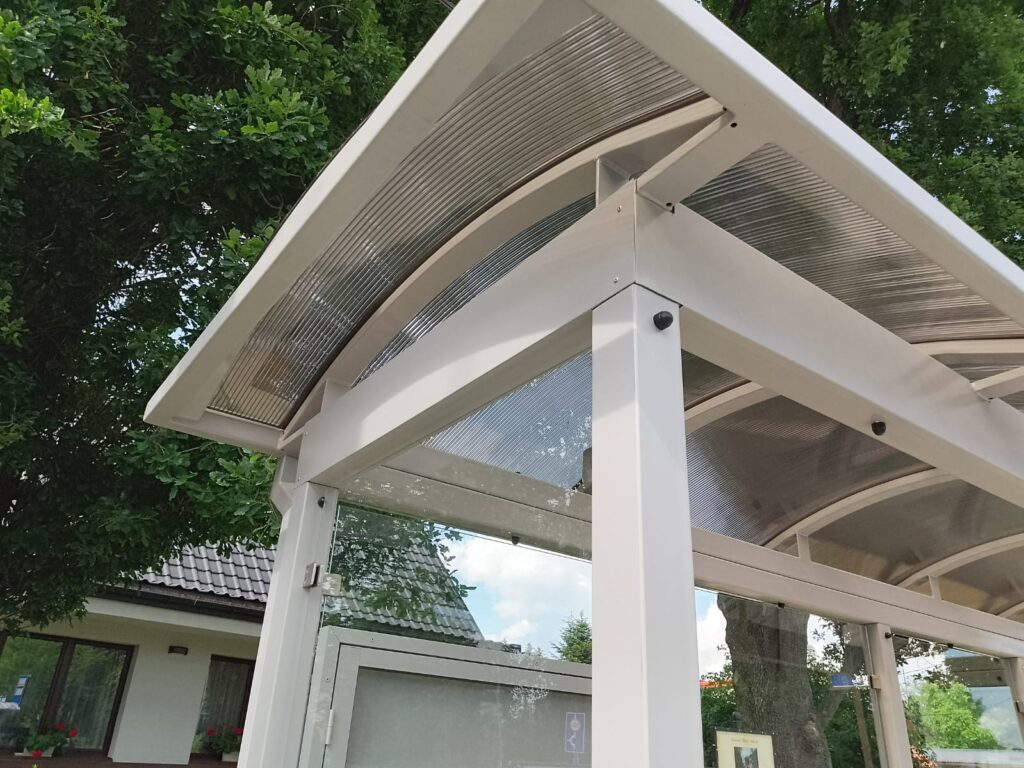 Wiata przystankowa szkło poliwęglan