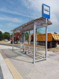 Wiata przystankowa szkło poliwęglan